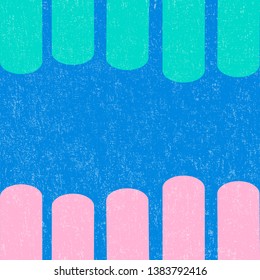 Memphis background with abstract shapes. 80s geometric retro style vector illustration in blue, pink and mint colors. Flat design elements for banner, flyer, card, cover, template and poster. Eps10 