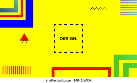 Memphis background with colorful abstract vector design shapes, can be used for landing pages, banners, covers, backgrounds.