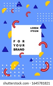 memphis background design blue with abstract symbol eps 10 for your promotion , web layout , and your business