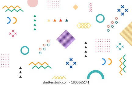 Memphis-Hintergrunddesign, geometrischer Hintergrund, Vektorgrafik