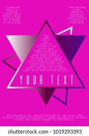 Memphis background design for your business. A4 brochure title sheet. Can be used for poster, brochure, magazine, card, book, flyer, banner, anniversary
 Trendy corporate style.