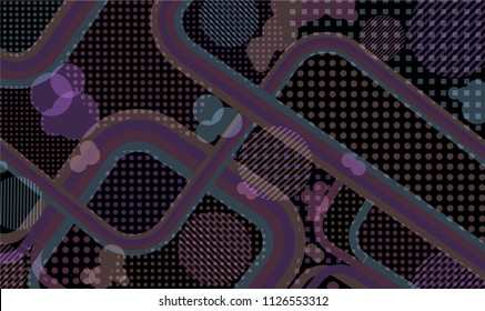 Memphis background. Disco background with color lines and different elements for card or flyer. Retro Pattern with Color Elements for your Design. Vector Texture.