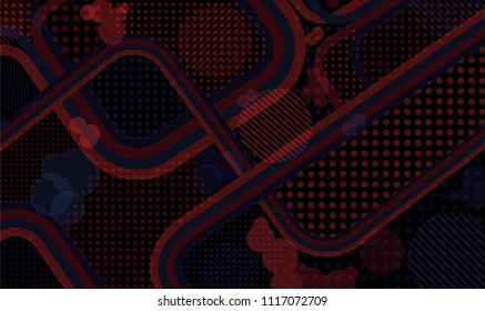 Memphis background. Disco pattern with color strips and different elements for card or flyer. Retro Pattern with Color Elements for your Design. Vector Texture.