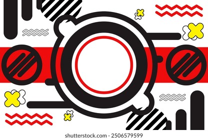 The Memphis background, with the empty space in the middle, is editable.