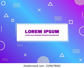 Memphis background eps with gradient purple and blue colorfull template
