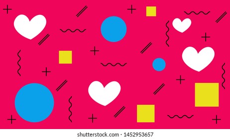 Memphis Background with geometric shape. Vector liquid splash overlay geometric design with trendy Memphis style. Design for Magazine, leaflet, billboard, Corporate, Music Poster, Ads Banner, Sale