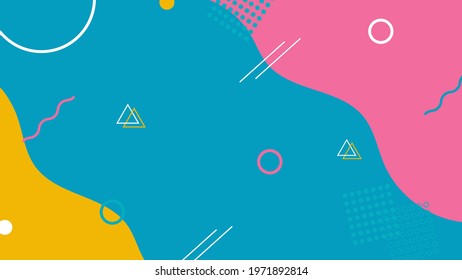 Memphis background with geometric shapes. Vector illustration.