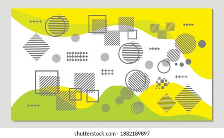 memphis background gradient with elements Vector eps10