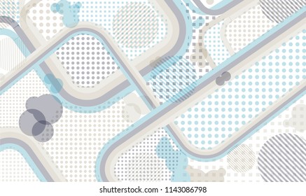 Memphis background. Modern background with color lines and different elements for textile or wallpaper. Pop-Art Style. Vintage Background with Color Elements in Disco Style. Vector Texture.