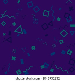 Memphis background.  Modern background with different  color figures for mobile application or card. Abstract memphis background with geometric colorful figures for your design. Vector texture.
