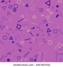 Memphis background.  Modern background with different  color figures for card or banner. Abstract memphis background with geometric colorful figures for your design. Vector texture.
