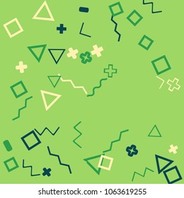 Memphis background.  Modern background with different  color figures for mobile application or card. geometric colorful figures for your design. Vector texture.