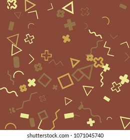 Memphis background.  Modern background with different  color figures for card or banner. Abstract memphis background with geometric colorful figures for your design. Vector texture.