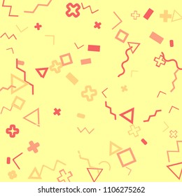 Memphis background.  Modern background with different  color figures for mobile application or card. Abstract memphis background with geometric colorful figures for your design. Vector texture.