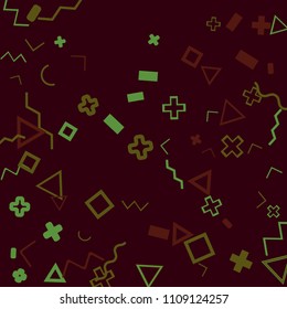 Memphis background.  Modern background with different  color figures for mobile application or card. Abstract memphis background with geometric colorful figures for your design. Vector texture.