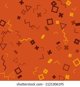 Memphis background.  Modern background with different  color figures for print or card. Abstract memphis background with geometric colorful figures for your design. Vector texture.