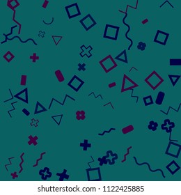 Memphis background.  Modern background with different  color figures for mobile application or card. Abstract memphis background with geometric colorful figures for your design. Vector texture.