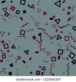 Memphis background.  Modern background with different  color figures for mobile application or card. Abstract memphis background with geometric colorful figures for your design. Vector texture.