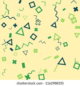 Memphis background.  Modern background with different  color figures for mobile application or card. Abstract memphis background with geometric colorful figures for your design. Vector texture.