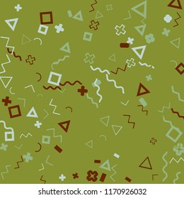 Memphis background.  Modern background with different  color figures for mobile application or card. Abstract memphis background with geometric colorful figures for your design. Vector texture.