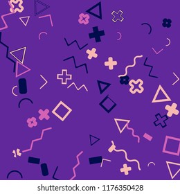 Memphis background.  Modern background with different  color figures for mobile application or card. Abstract memphis background with geometric colorful figures for your design. Vector texture.