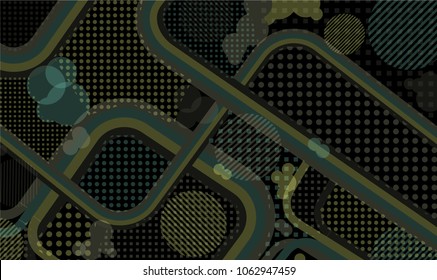 Memphis background. Modern pattern with color strips and different elements for banner or mobile application. Pop-Art Style. Vintage Background with Color Elements in Disco Style. Vector Texture.