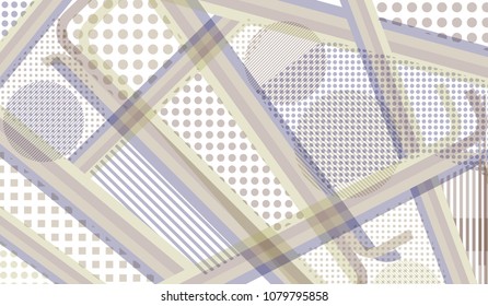 Memphis background. Modern pattern with color strips and different elements for card or flyer. Retro-Fututristic Background with Color Elements in Disco Style. Vector Texture.