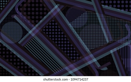 Memphis background. Modern pattern with color strips and different elements for paper or print. Retro-Fututristic Background with Color Elements in Disco Style. Vector Texture.