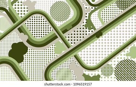 Memphis background. Retro background with color lines and different elements for textile or wallpaper. Pop-Art Style. Vintage Background with Color Elements in Disco Style. Vector Texture.
