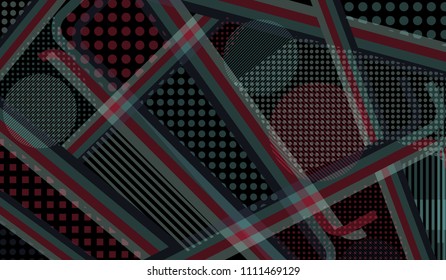 Memphis background. Retro background with color lines and different elements for paper or print. Retro-Fututristic Background with Color Elements in Disco Style. Vector Texture.