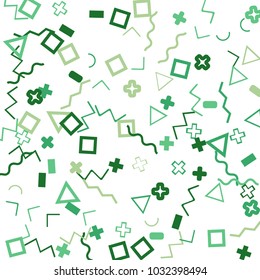 Memphis background.  Retro background with different color figures for print or mobile application. Memphis background with figures of different forms and colors for your design. Vector texture.