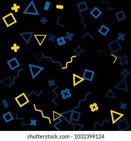 Memphis background.  Retro background with different color figures for mobile application or poster. Memphis background with figures of different forms and colors for your design. Vector texture.