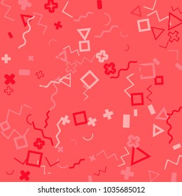 Memphis background.  Retro background with different  color figures for print or card. Abstract memphis background with geometric colorful figures for your design. Vector texture.