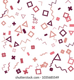 Memphis background.  Retro background with different color figures for print or mobile application. Memphis background with figures of different forms and colors for your design. Vector texture.
