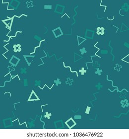 Memphis background.  Retro background with different  color figures for mobile application or card. Abstract memphis background with geometric colorful figures for your design. Vector texture.