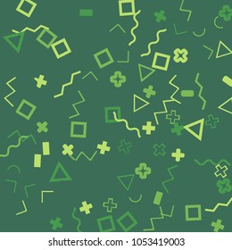 Memphis background.  Retro background with different  color figures for print or card. Abstract memphis background with geometric colorful figures for your design. Vector texture.