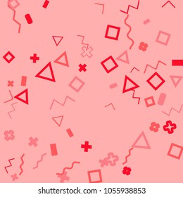 Memphis background.  Retro background with different  color figures for card or banner. Abstract memphis background with geometric colorful figures for your design. Vector texture.