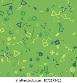 Memphis background.  Retro background with different  color figures for mobile application or card. Abstract memphis background with geometric colorful figures for your design. Vector texture.