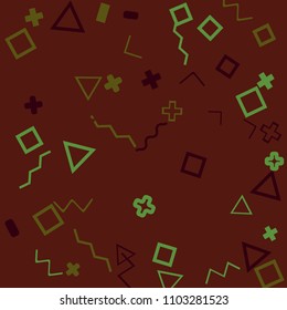 Memphis background.  Retro background with different  color figures for mobile application or card. Abstract memphis background with geometric colorful figures for your design. Vector texture.