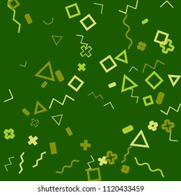 Memphis background.  Retro background with different  color figures for card or banner. Abstract memphis background with geometric colorful figures for your design. Vector texture.