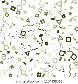 Memphis background.  Retro background with different color figures for print or mobile application. Memphis background with figures of different forms and colors for your design. Vector texture.