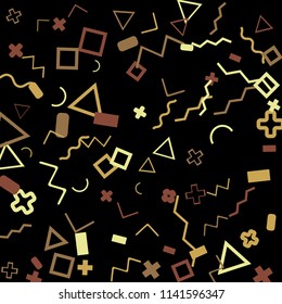 Memphis background.  Retro background with different color figures for poster or print. Memphis background with figures of different forms and colors for your design. Vector texture.