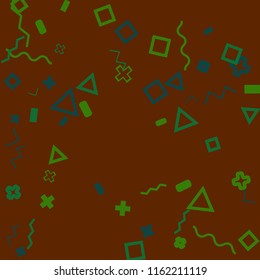 Memphis background.  Retro background with different  color figures for poster or card. Abstract memphis background with geometric colorful figures for your design. Vector texture.