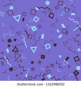 Memphis background.  Retro background with different  color figures for mobile application or card. Abstract memphis background with geometric colorful figures for your design. Vector texture.
