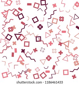 Memphis background.  Retro background with different color figures for mobile application or poster. Memphis background with figures of different forms and colors for your design. Vector texture.