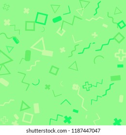 Memphis background.  Retro background with different  color figures for card or banner. Abstract memphis background with geometric colorful figures for your design. Vector texture.