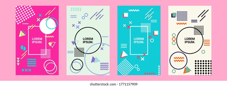 memphis background set style covers