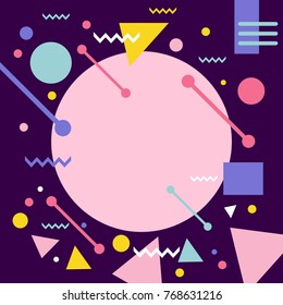 Memphis background template. Geometric texture