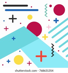 Memphis background template. Geometric texture