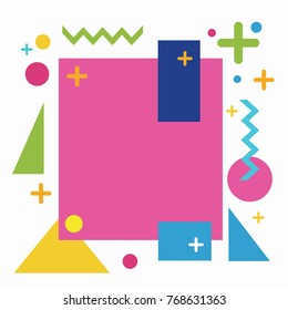 Memphis background template. Geometric texture